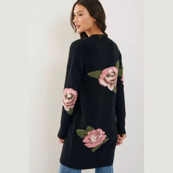 Anthropologie Sweaters - Anthropologie Rosette Floral Cardigan sweater VGUC